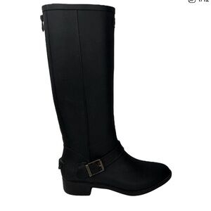 Hunter Navy Blue Belsize Mercer Rubber Knee High Rain Boot Riding  w7